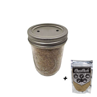 PF MycoTek™ Jars for mushroom growing - BRF Jar - 8oz - Half Pint 2 holes for inoculation - Gorilla Mushrooms™
