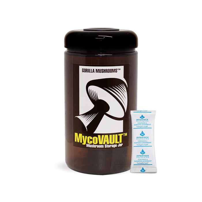 MycoVAULT™ 32oz Amber Storage Jar with Humidity Gauge + 10g Silica Gel Pack