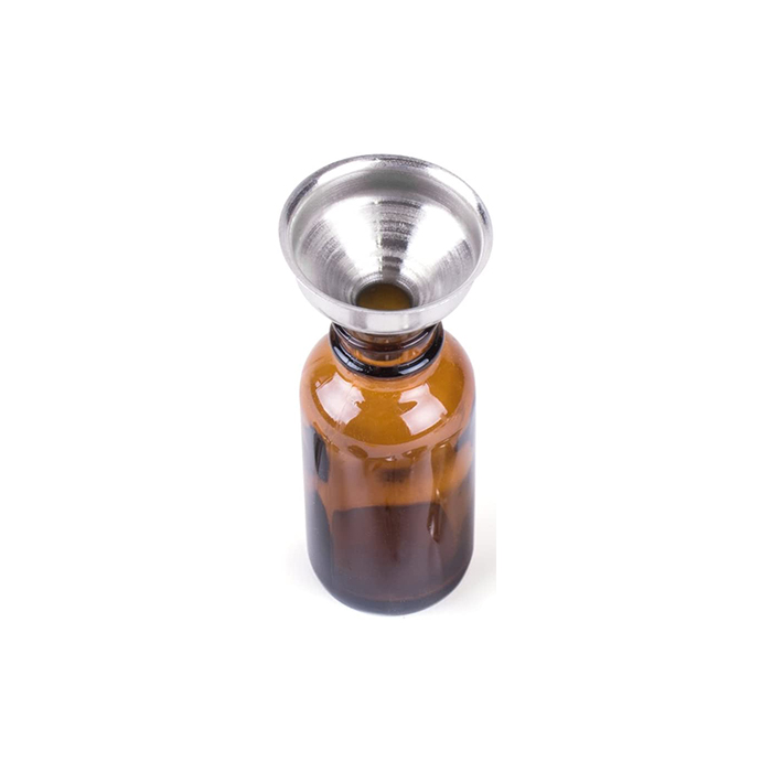 1.25in Stainless Steel Funnel in Amber Jar