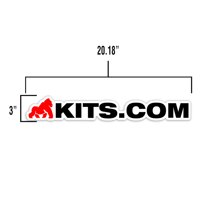 Gorillakits.com 20" Die Cut Sticker - Limited Edition - Dimensional view -Psilly Gear™