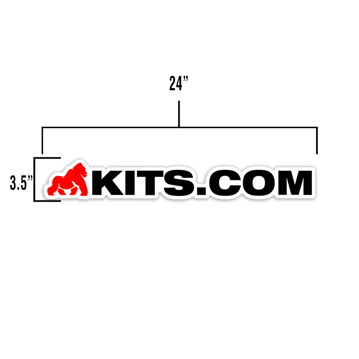 Gorillakits.com 24" Vinyl Wall Decal - Dimensions view - Limited Edition - Gorilla Mushrooms™ - Psilly Gear™