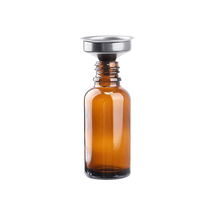 Stainless Steel Funnel with Amber Bottle