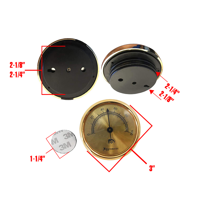 3-Inch Metal Hygrometer - mushroom humidity meter Measurements