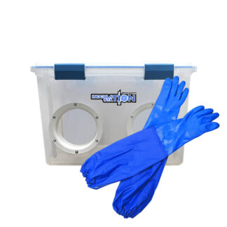 Inoculation Station™ PRO Still Air Box with Blue 26" PVC Coated Arm Length Gloves - Gorilla Mushrooms™