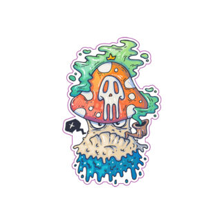 Psilly Mushroom 3.3" x 5" Sticker - Psilly Gear™ - Gorilla Mushrooms™