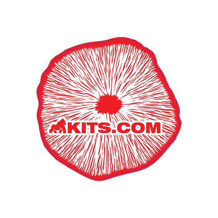 Spore Print Sticker - White on Red - Psilly Gear™ - Gorilla Mushrooms™